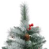 vidaXL &Aacute;rbol de Navidad artificial con pi&ntilde;as y bayas 210 cm