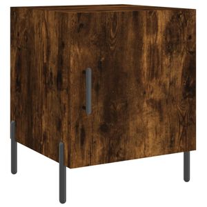 vidaXL Mesita de noche madera de ingenier&iacute;a roble ahumado 40x40x50 cm