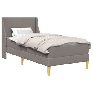 vidaXL Estructura de cama con colch&oacute;n Taup&eacute; 80x 200 cm Poli&eacute;ster