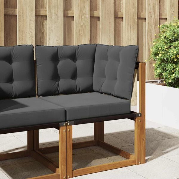 vidaXL Coj&iacute;n para sof&aacute; de exterior 3 pcs Antracita Poli&eacute;ster