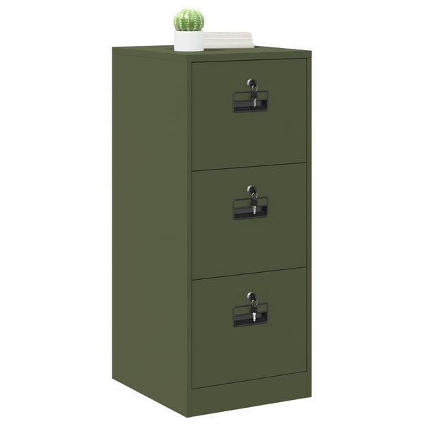 vidaXL Mueble archivador con cajón Verde Oliva 44 x 50 x 106.5 cm