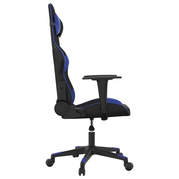 vidaXL Silla gaming cuero sintético negro y azul