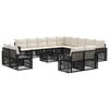 vidaXL Conjunto de sof&aacute;s de jard&iacute;n 14 pcs Negro y Blanco Crema