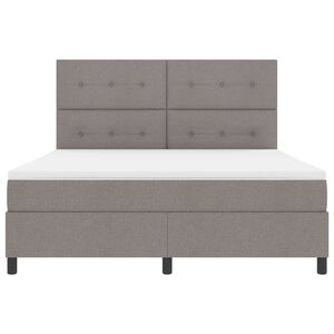 vidaXL Cama tipo Box Spring con tiras LED Taup&eacute; 180 x 200 cm tela