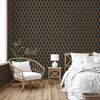 DUTCH WALLCOVERINGS Papel pintado Geometric negro y dorado