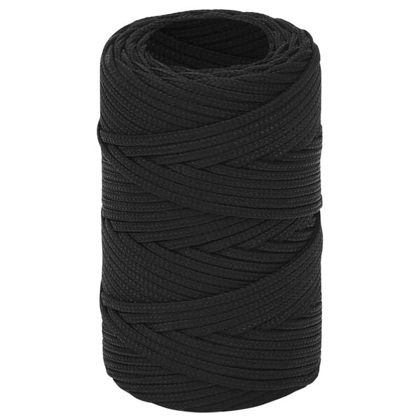 vidaXL Cuerda de barco polipropileno negro intenso 2 mm 25 m