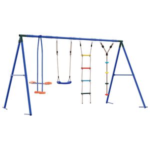 vidaXL Juego de Columpios Exterior Multicolor acero y PE