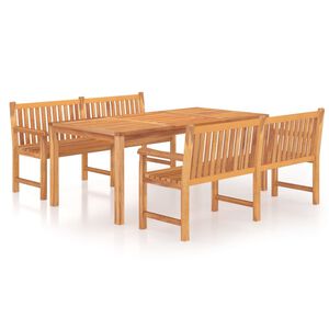 vidaXL Juego de comedor para jard&iacute;n 3 pzas madera maciza de teca