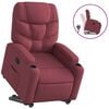 vidaXL Sill&oacute;n reclinable elevable tela rojo tinto
