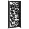 vidaXL Puerta de jard&iacute;n negra 100x200 cm de acero con dise&ntilde;o de trazos