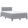 vidaXL Cama tipo Box Spring con colch&oacute;n Gris Claro 120 x 200 cm tela