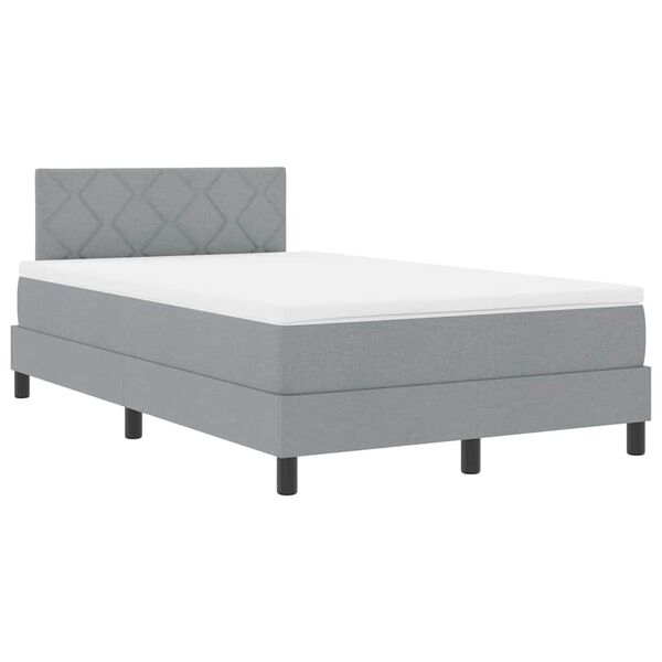 vidaXL Cama tipo Box Spring con colch&oacute;n Gris Claro 120 x 200 cm tela