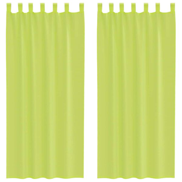 vidaXL Cortinas de gasa con trabillas 2 uds. verde manzana
