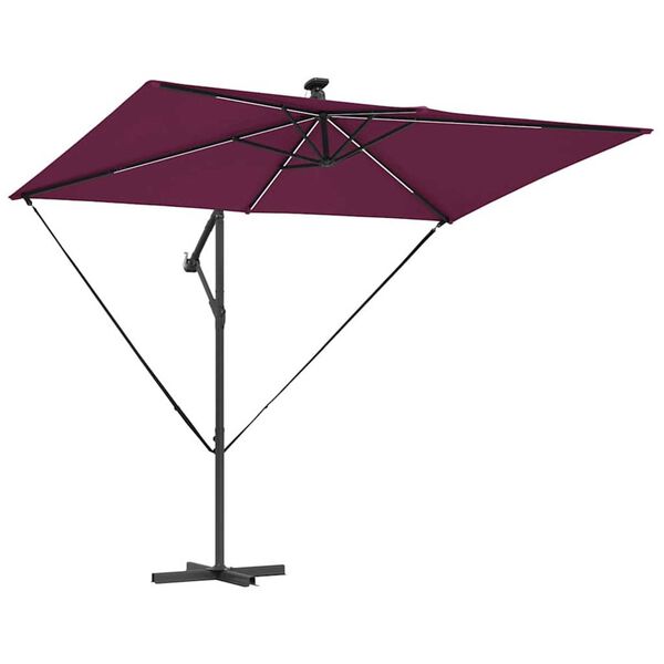 vidaXL Parasol de cantilever tipo plátano Rojo burdeos