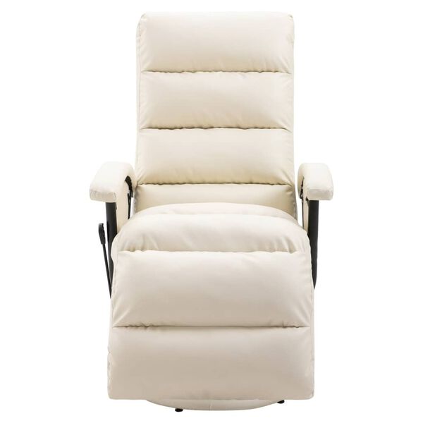 vidaXL Sill&oacute;n reclinable para TV de cuero sint&eacute;tico color crema