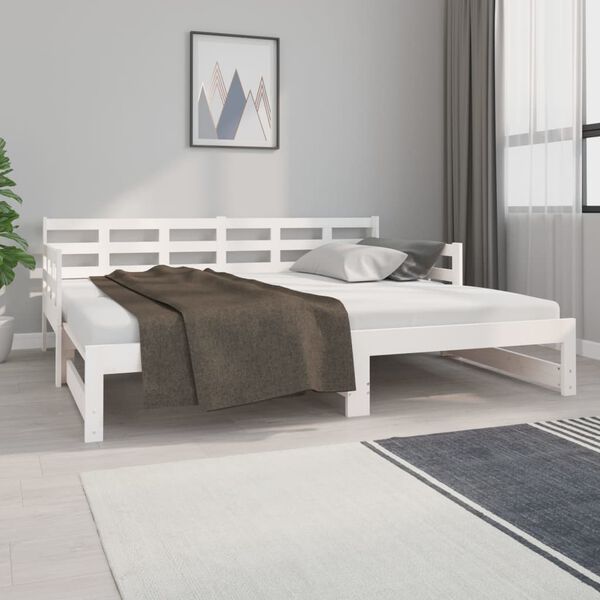 vidaXL Sof&aacute; cama extra&iacute;ble sin colch&oacute;n blanco 2x(90x190) cm