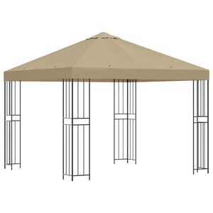vidaXL Cenador 3 x 3 m Beige Poli&eacute;ster y Acero 190 gsm