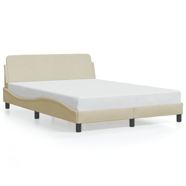 vidaXL Estructura de cama Dover tela crema 120x200 cm
