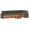 vidaXL Conjunto de sof&aacute;s de exterior 7 uds. Natural y Antracita