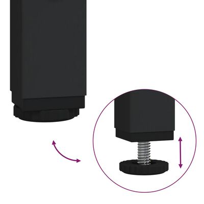 vidaXL Mesa consola con estantes negro 75x30x80 cm
