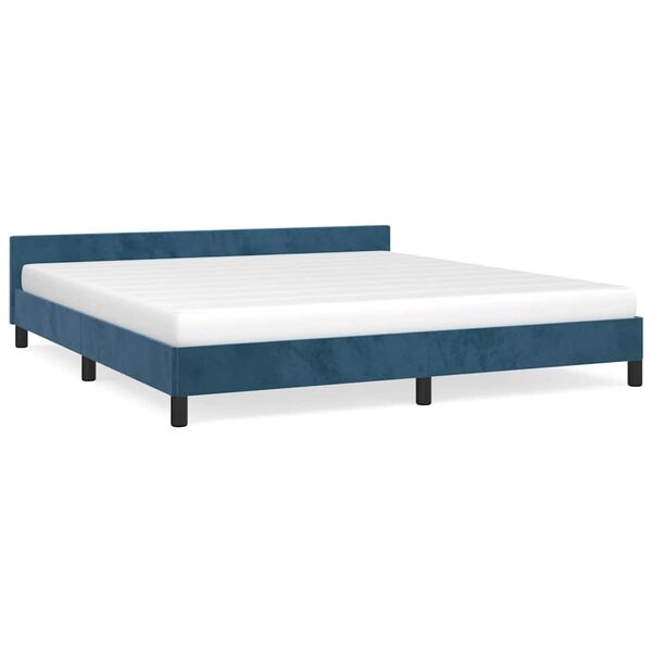 vidaXL Estructura de cama sin colch&oacute;n terciopelo azul oscuro 180x200cm