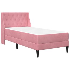 vidaXL Estructura de cama con colch&oacute;n Rosa 90 x 200 cm Terciopelo
