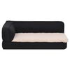 vidaXL Colch&oacute;n de cama de perro ergon&oacute;mico aspecto lino negro 75x53cm