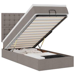 vidaXL Estructura de cama otomana colch&oacute;n tela gris pardo 80x200cm