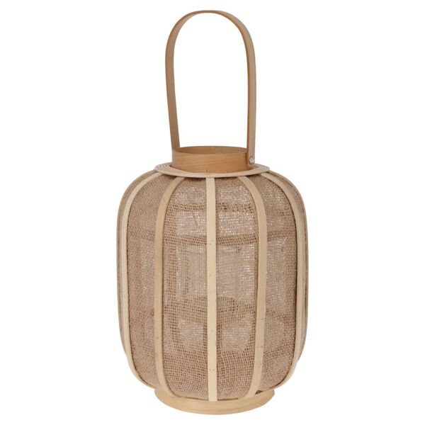 H&S Collection Farol colgante rat&aacute;n beige 24x31 cm