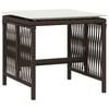 vidaXL Set comedor para jard&iacute;n 9 pzas y cojines rat&aacute;n sint&eacute;tico marr&oacute;n