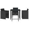 vidaXL Conjunto de Comedor de Jard&iacute;n 5 pcs Negro rat&aacute;n sint&eacute;tico