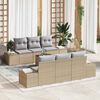 vidaXL Conjunto de sof&aacute;s de jard&iacute;n 7 pcs Beige rat&aacute;n sint&eacute;tico