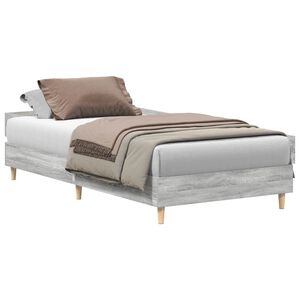 vidaXL Estructura de cama sin colch&oacute;n madera gris Sonoma 75x190 cm