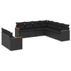 vidaXL Set de sof&aacute;s de jard&iacute;n 8 piezas y cojines rat&aacute;n sint&eacute;tico negro