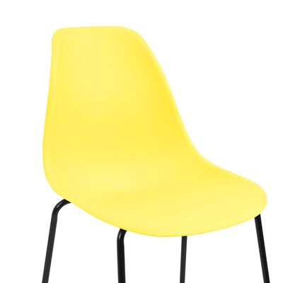 vidaXL Juego de mesa alta y taburetes 3 piezas plástico amarillo