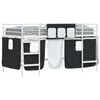 vidaXL Cama litera para ni&ntilde;os con cortinas Liso y Negro 80 x 200 cm