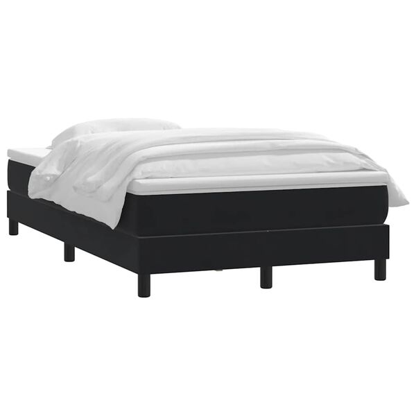 vidaXL Cama box spring con colch&oacute;n terciopelo negro 120x220 cm
