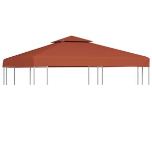 vidaXL Toldo de cenador 2 niveles terracota 310 g/m&sup2; 3x3 m
