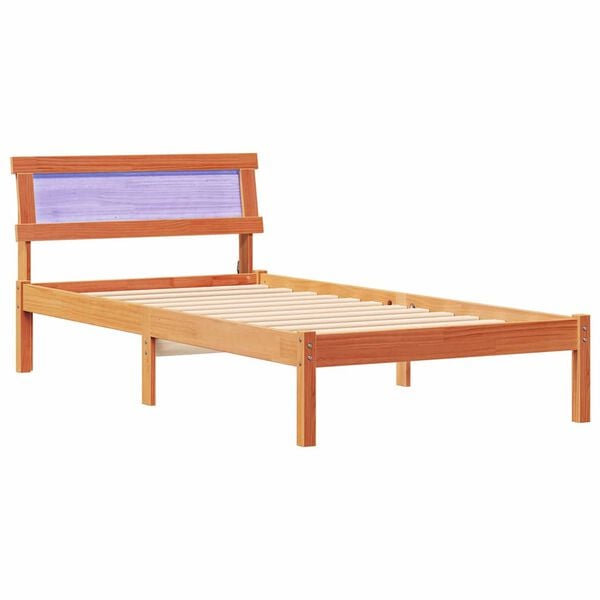 vidaXL Estructura de cama con cabecera Marr&oacute;n cera 90 x 190 cm