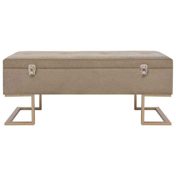 vidaXL Banco con compartimento 105 cm beige de terciopelo
