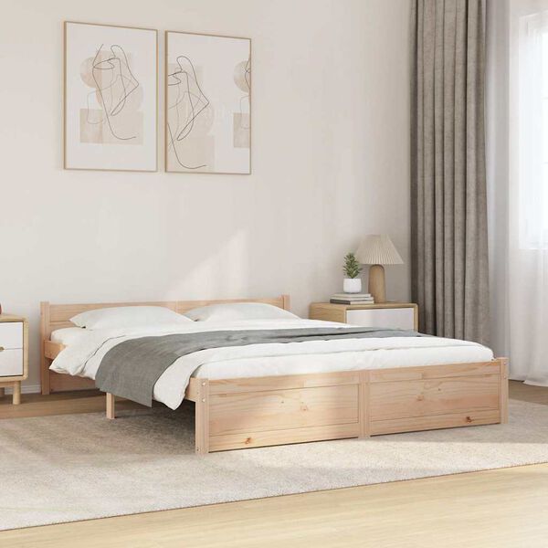 vidaXL Estructura de cama sin colch&oacute;n madera maciza 160x200 cm