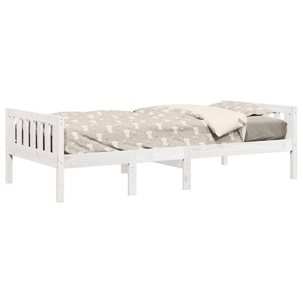 vidaXL Cama para ni&ntilde;os sin colch&oacute;n madera maciza pino blanca 75x190 cm