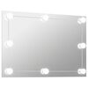 vidaXL Espejo de pared sin marco con luces LED rectangular de vidrio