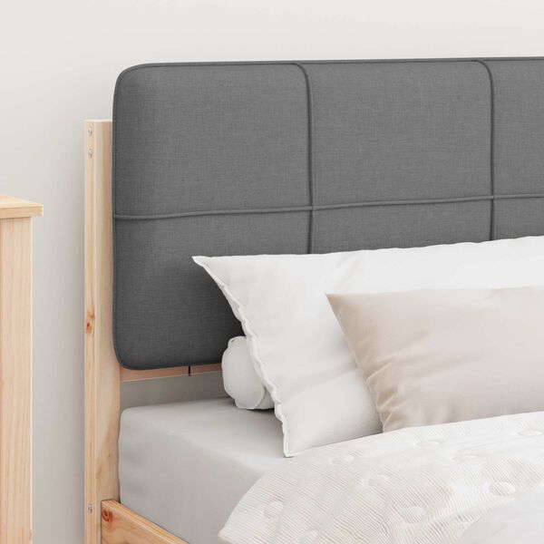 vidaXL Estructura de Cama con Cabecera Tapizada Gris Claro 90 x 190 cm