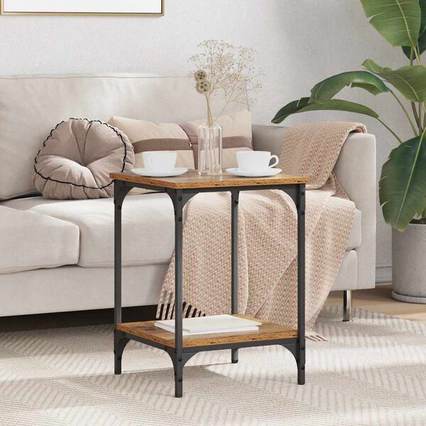 vidaXL Mesa de Caf&eacute; Madera Vieja 40 x 40 x 55 cm Madera contrachapada