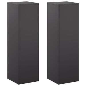 vidaXL Soporte de plantas 2 pcs Negro 30 x 30 x 100 cm Acero