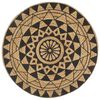 vidaXL Alfombra de yute tejida a mano con estampado negro 120 cm