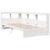 vidaXL Cama con estanter&iacute;a sin colch&oacute;n madera maciza blanco 90x200 cm