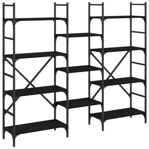 vidaXL Estanter&iacute;a madera de ingenier&iacute;a negra 160x28,5x136,5 cm