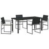 vidaXL Conjunto de Comedor de Jard&iacute;n 5 uds. Negro y crema
